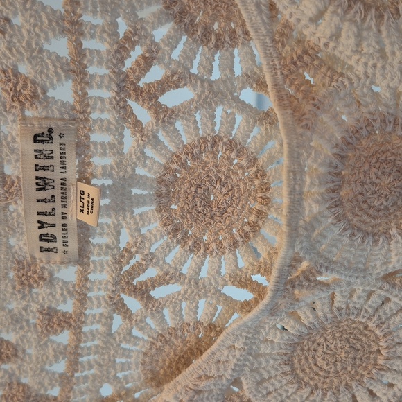 Idyllwood Miranda Lambert Crochet Long Sleeve Top Boho Layer Look Sz XL Western - Picture 6 of 7